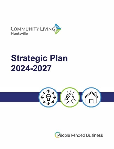 Screenshot of Community Living Huntsville's 2024-2027 Strategic Plan Cover Page